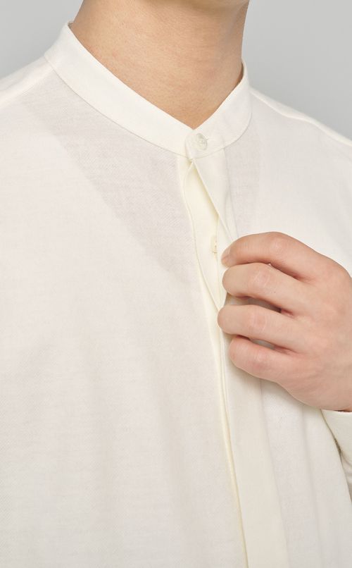 ウールバランサースタンドカラーシャツ