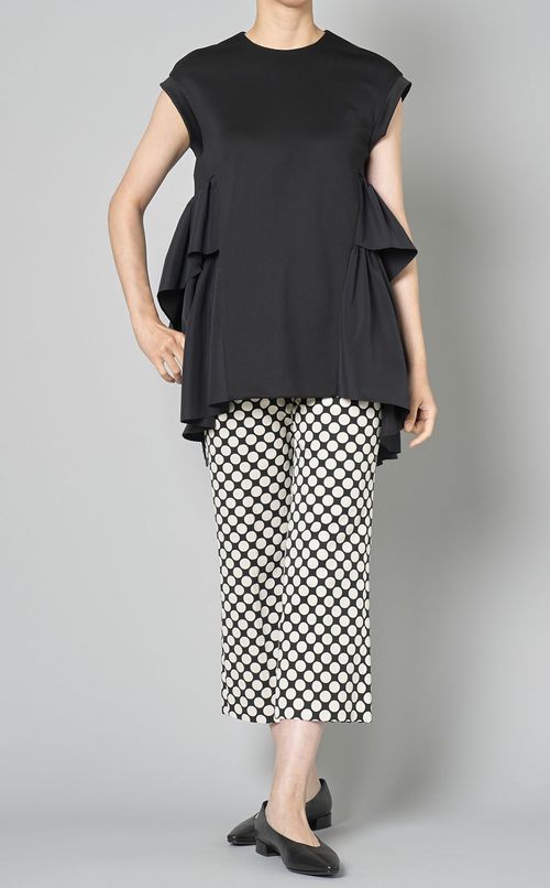 異素材コンビティアードプルオーバー