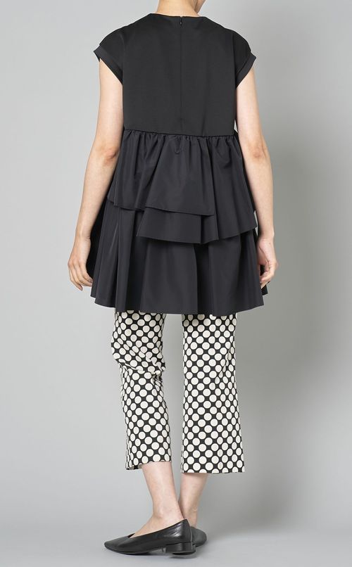 異素材コンビティアードプルオーバー