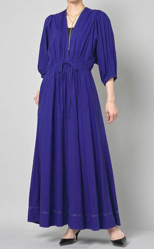 コットンギャザーロングワンピース