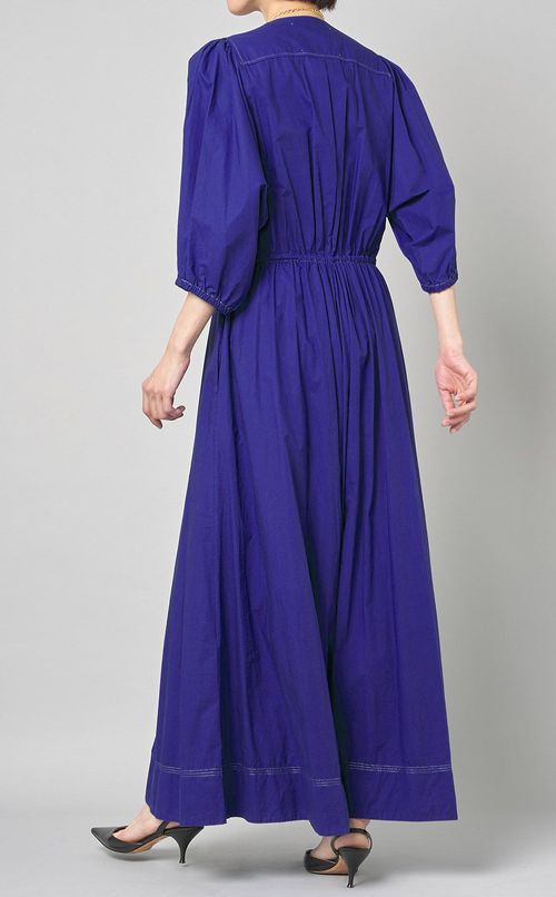 コットンギャザーロングワンピース