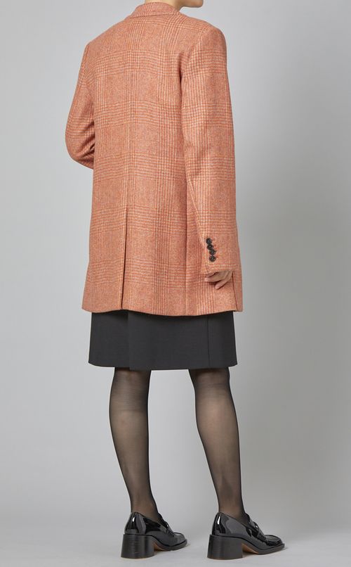 ウールチェックジャケットコート