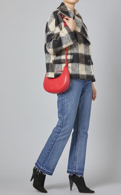 ダブルブレストチェック柄ショートコート