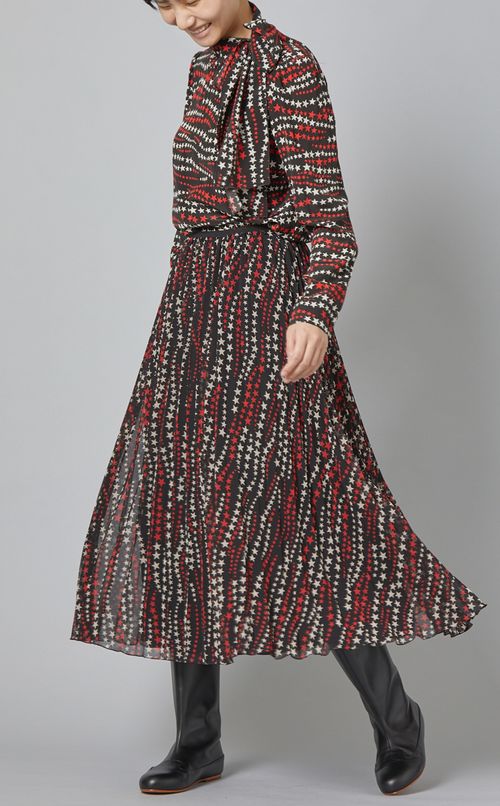 スタープリントミディスカート