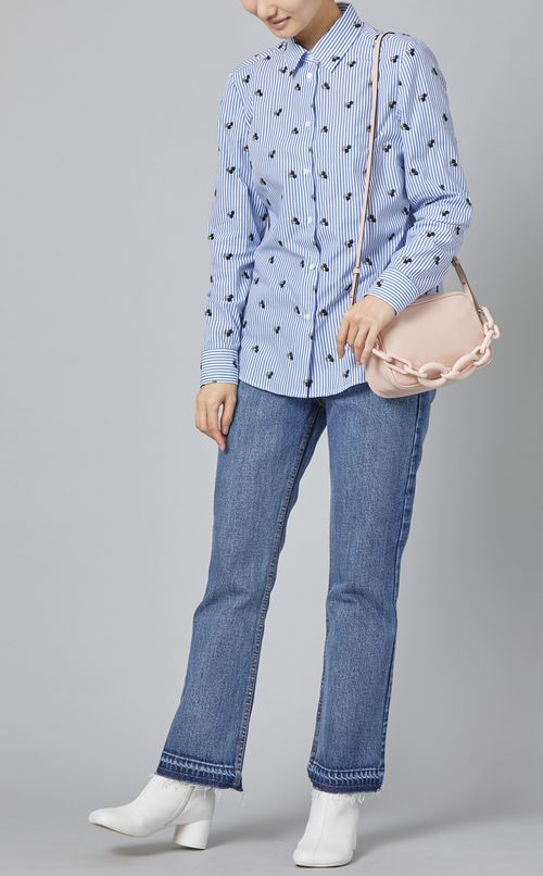 チェーンハンドル付きレザーバッグ