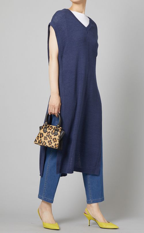 トリプルミックスロングニットジレ