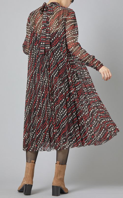 スタープリントバックリボンワンピース