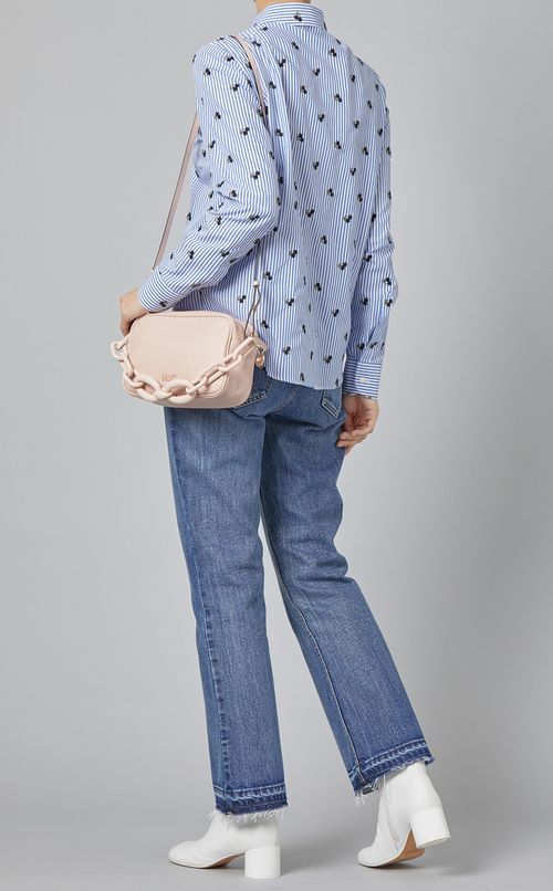 チェリー柄ストライプシャツ