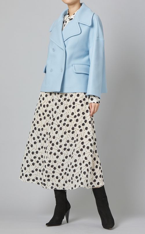 ダブルブレストウールショートコート