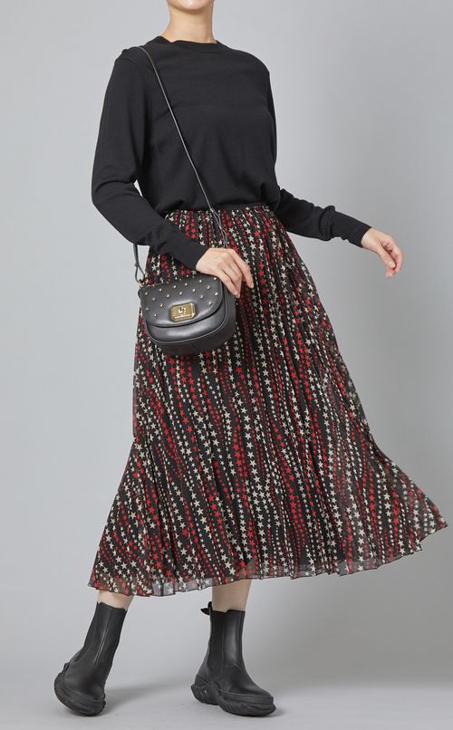 スタープリントミディスカート