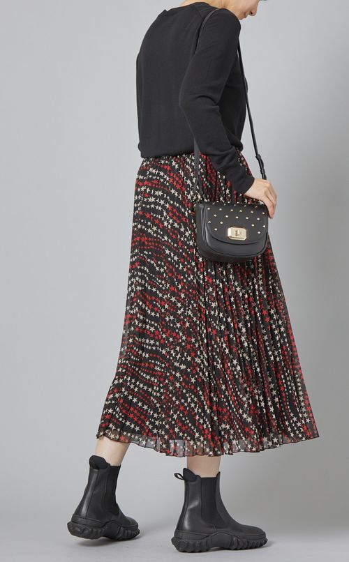 スタープリントミディスカート