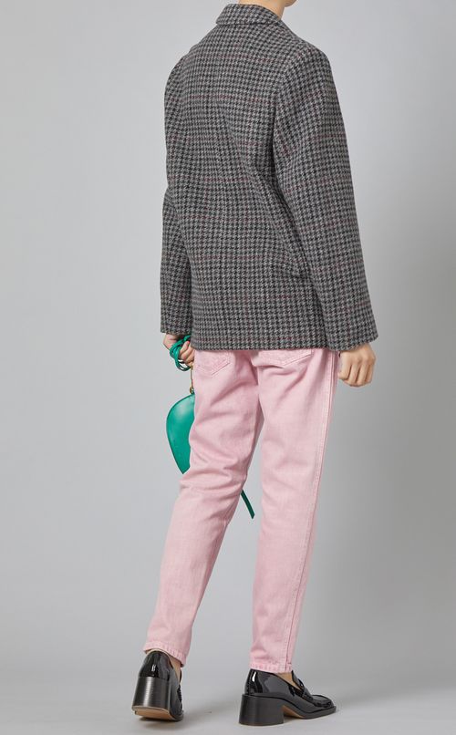 ウールチェックショートコート