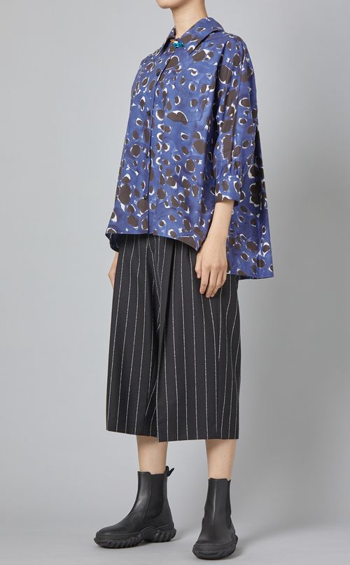 ストライプクロップドパンツ