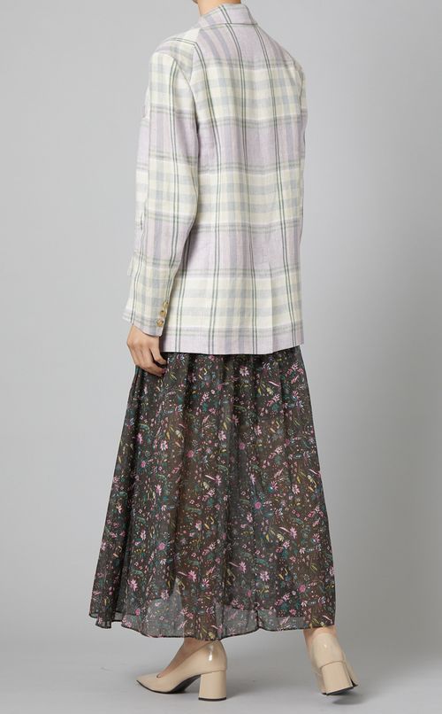 リネンチェックテーラードジャケット