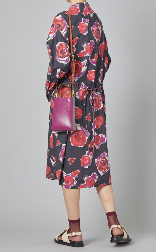 フラワープリントラウンドヘムワンピース