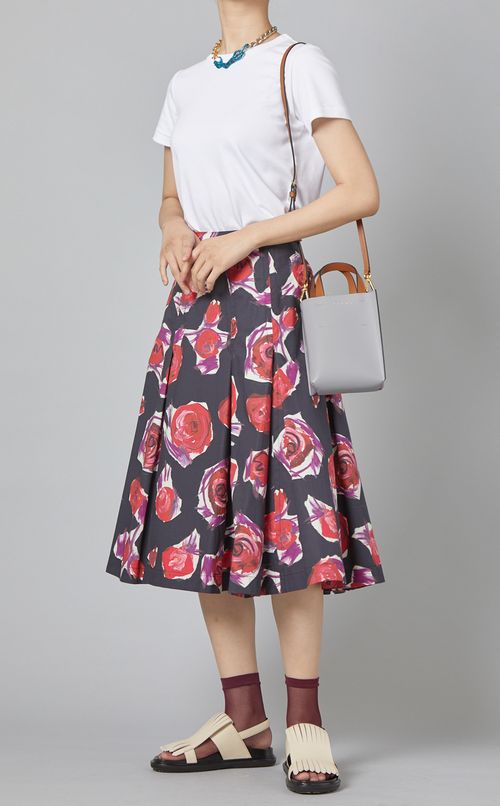 フラワープリントフレアスカート