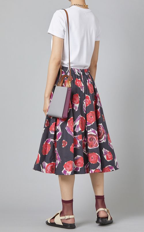 フラワープリントフレアスカート