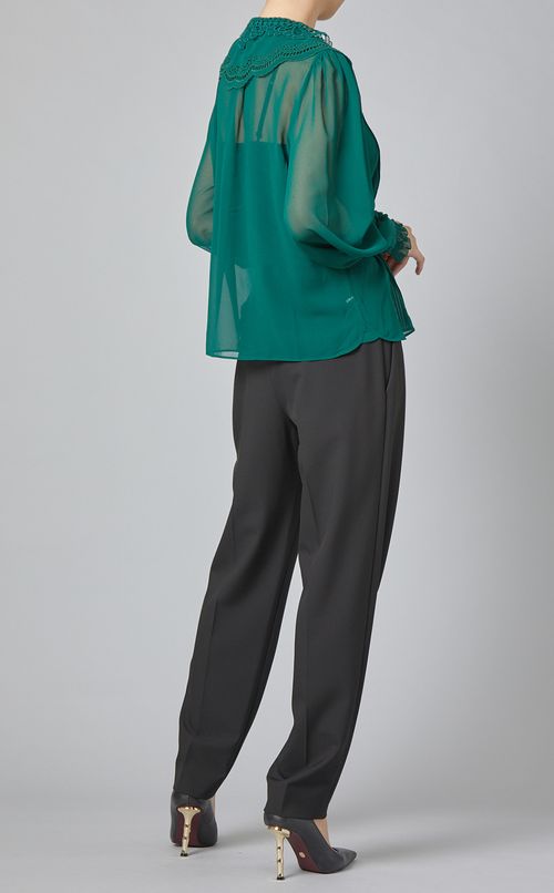 レースカラーシフォンブラウス