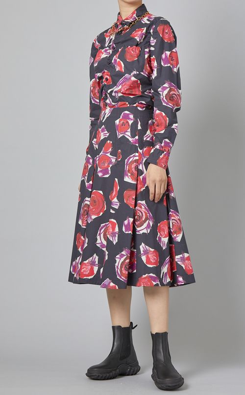 フラワープリントフレアスカート