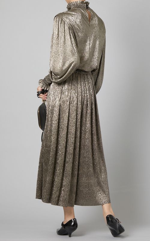 メタリックハイネックブラウス