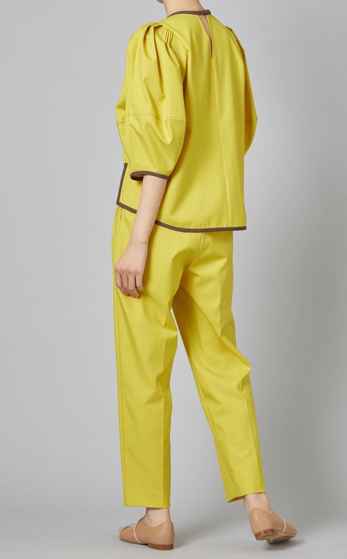 バイカラーパイピングブラウス