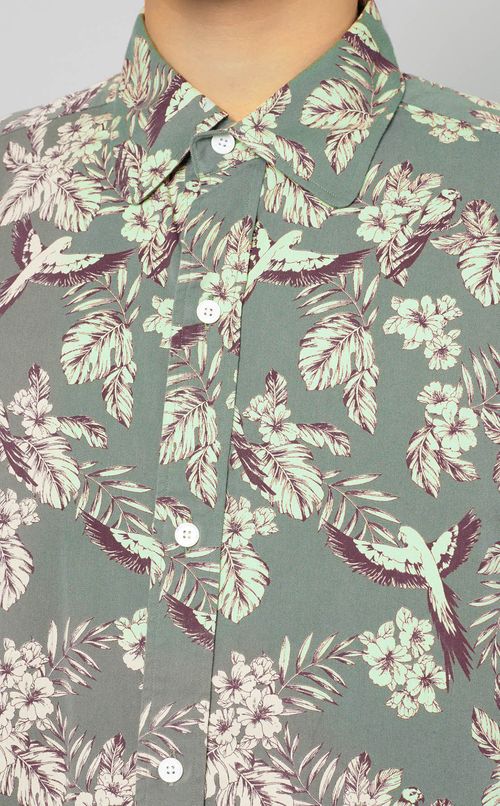 バードプリントシャツ