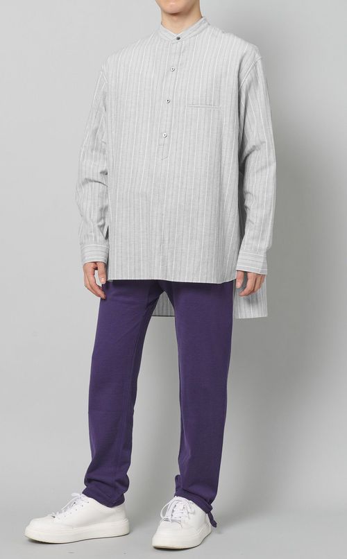 ストライプバンドカラーシャツ