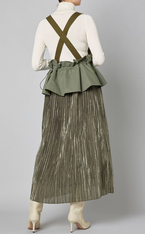 ウエスト切替プリーツジャンパースカート