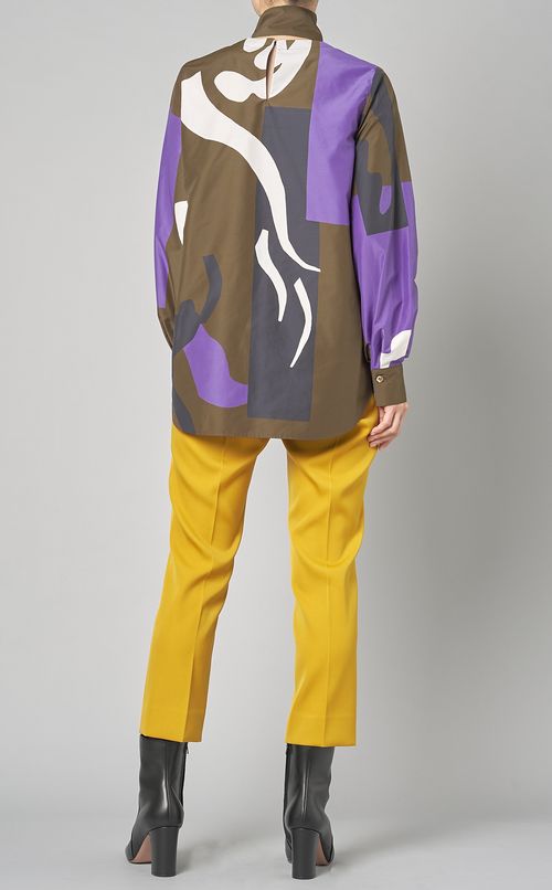 マルチプリントボウタイブラウス