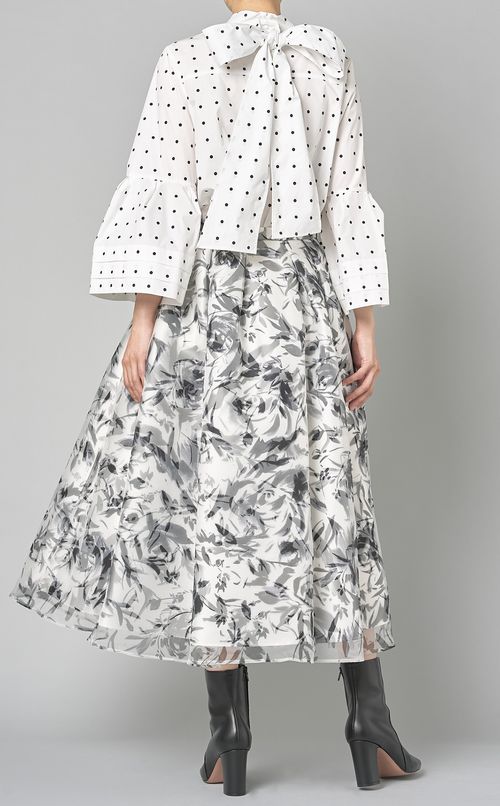 フラワーレイヤードプリントスカート