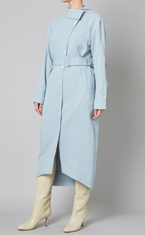 ウェーブカットシャツワンピース