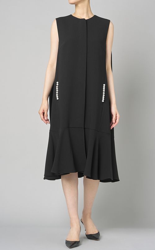 2wayパールフリルジレドレス