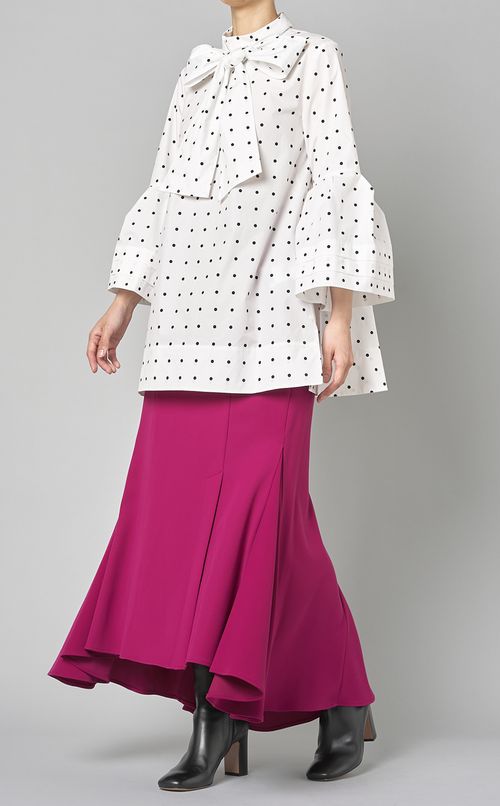 ベルスリーブバックリボンブラウス