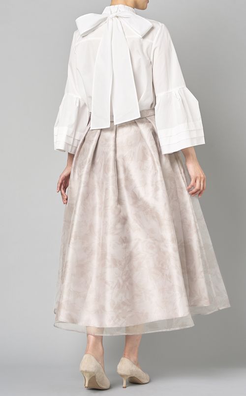 フラワーレイヤードプリントスカート