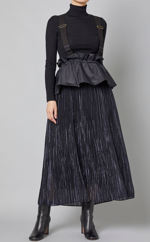 ウエスト切替プリーツジャンパースカート