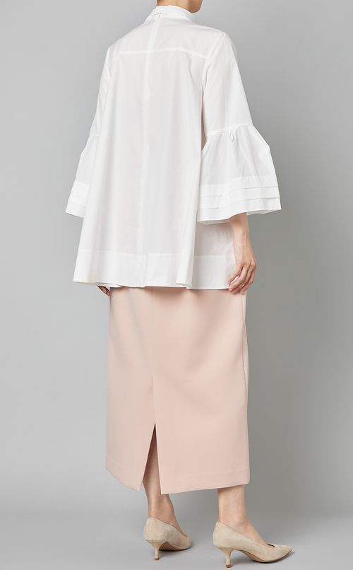 ベルスリーブバックリボンブラウス