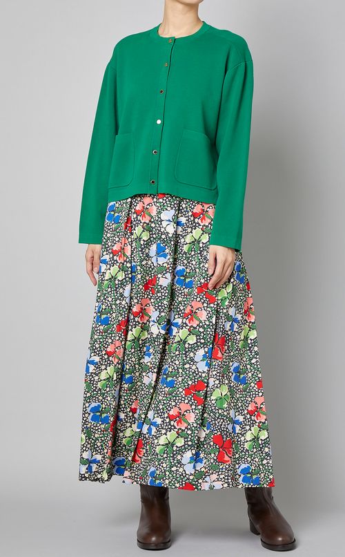 ミラノリブノーカラーカーディガン