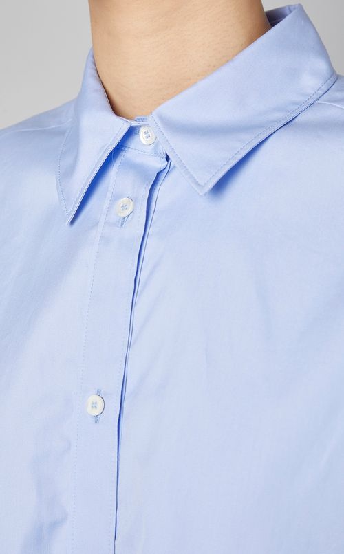 コットンポプリンドローコードシャツ