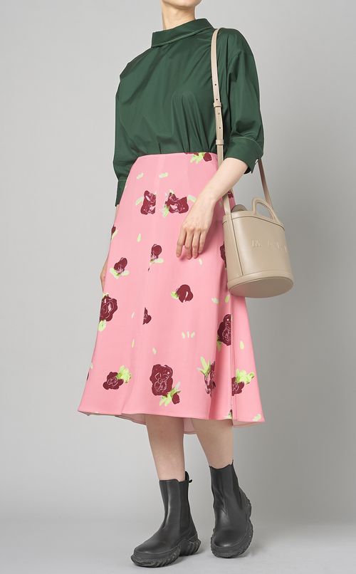 ローズプリントフレアミディスカート