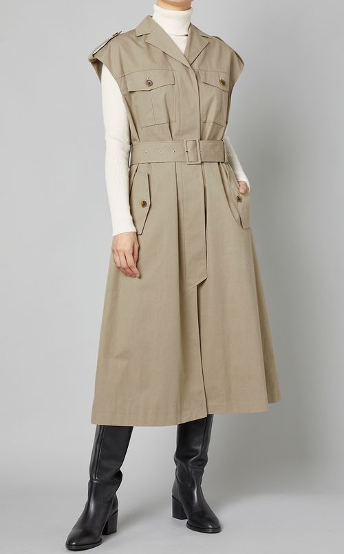 トレンチディティールロングベスト