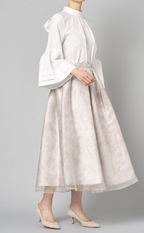 ベルスリーブバックリボンブラウス