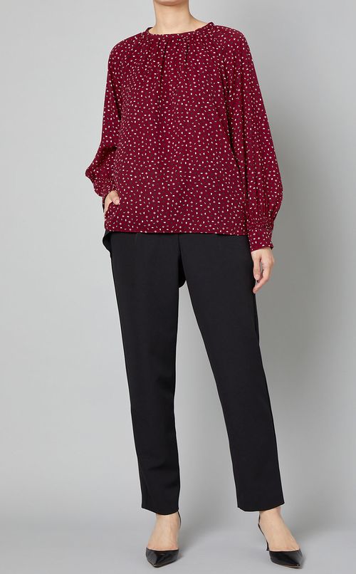 ドットプリントプルオーバーブラウス