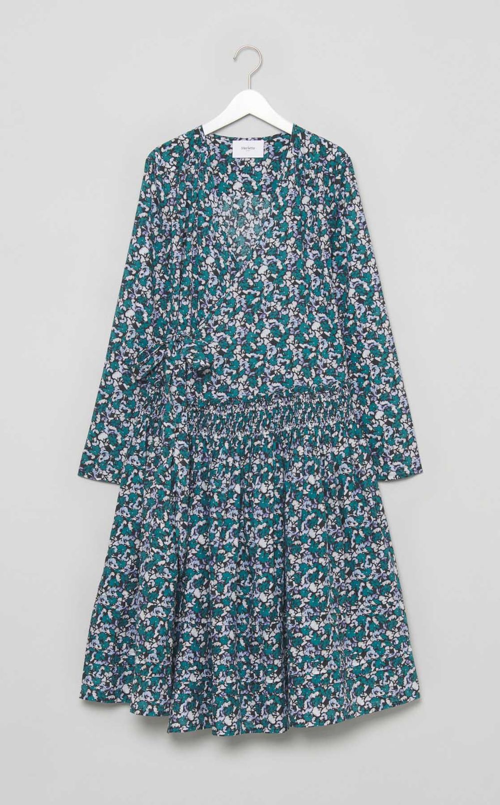 フラワースモッキングラップワンピース