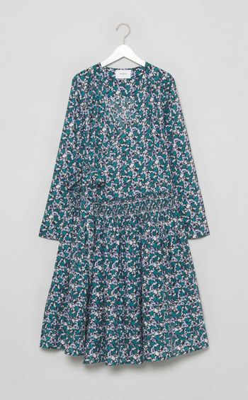 フラワースモッキングラップワンピース