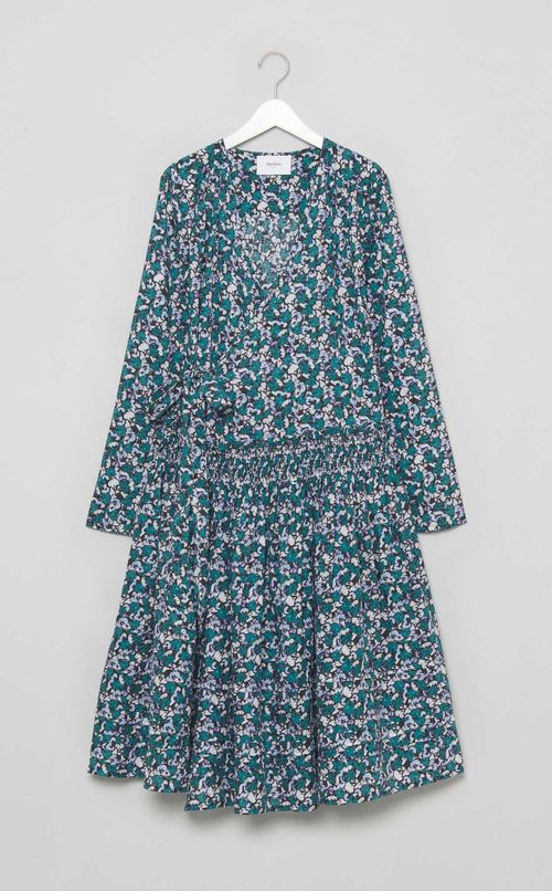 フラワースモッキングラップワンピース