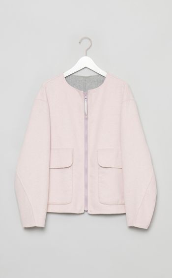 リバーシブルノーカラーブルゾン