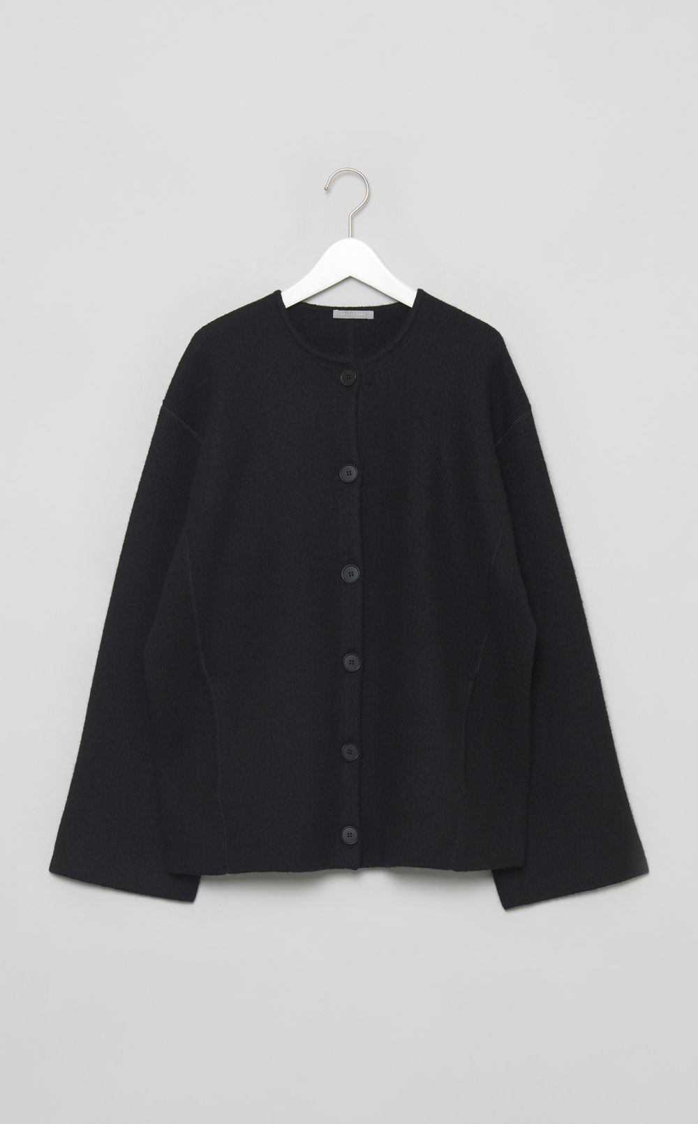 圧縮ウールノーカラーオーバーブルゾン