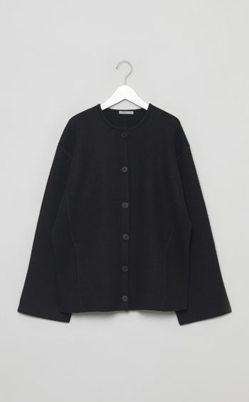 圧縮ウールノーカラーオーバーブルゾン