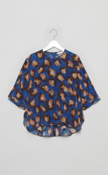 レオパードプリントブラウス