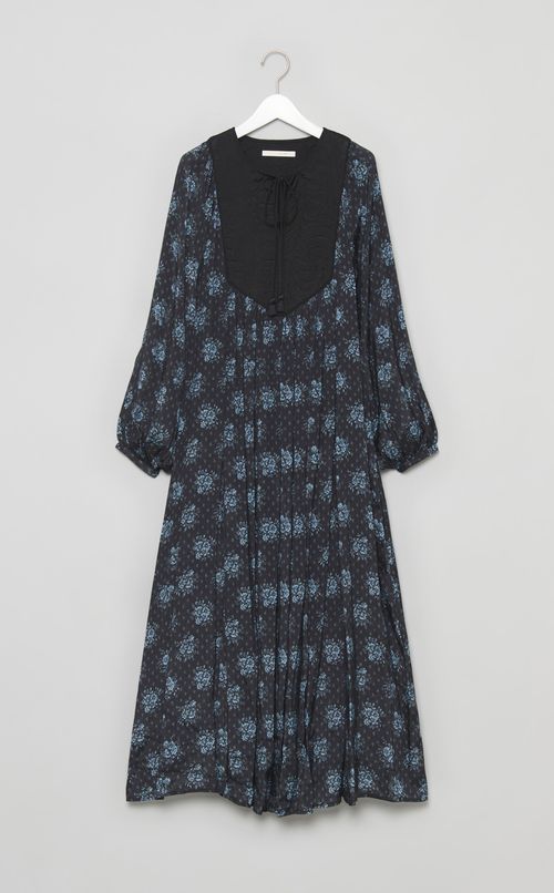 ジャガードポピープリントヨークワンピース